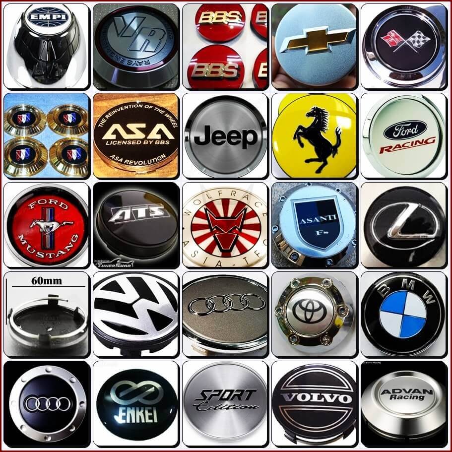 Заглушки для литых дисков с логотипом авто