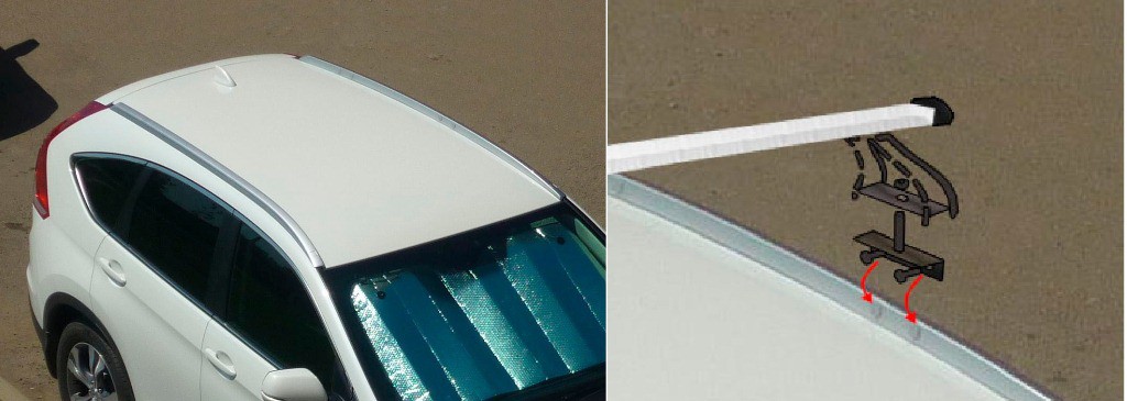 Схема монтажа багажника крыши Honda CR-V 4